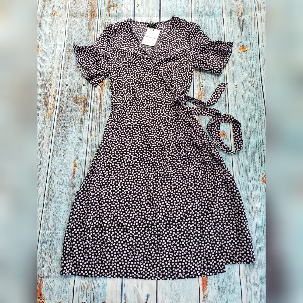Who What Wear Dancing Dots Dress